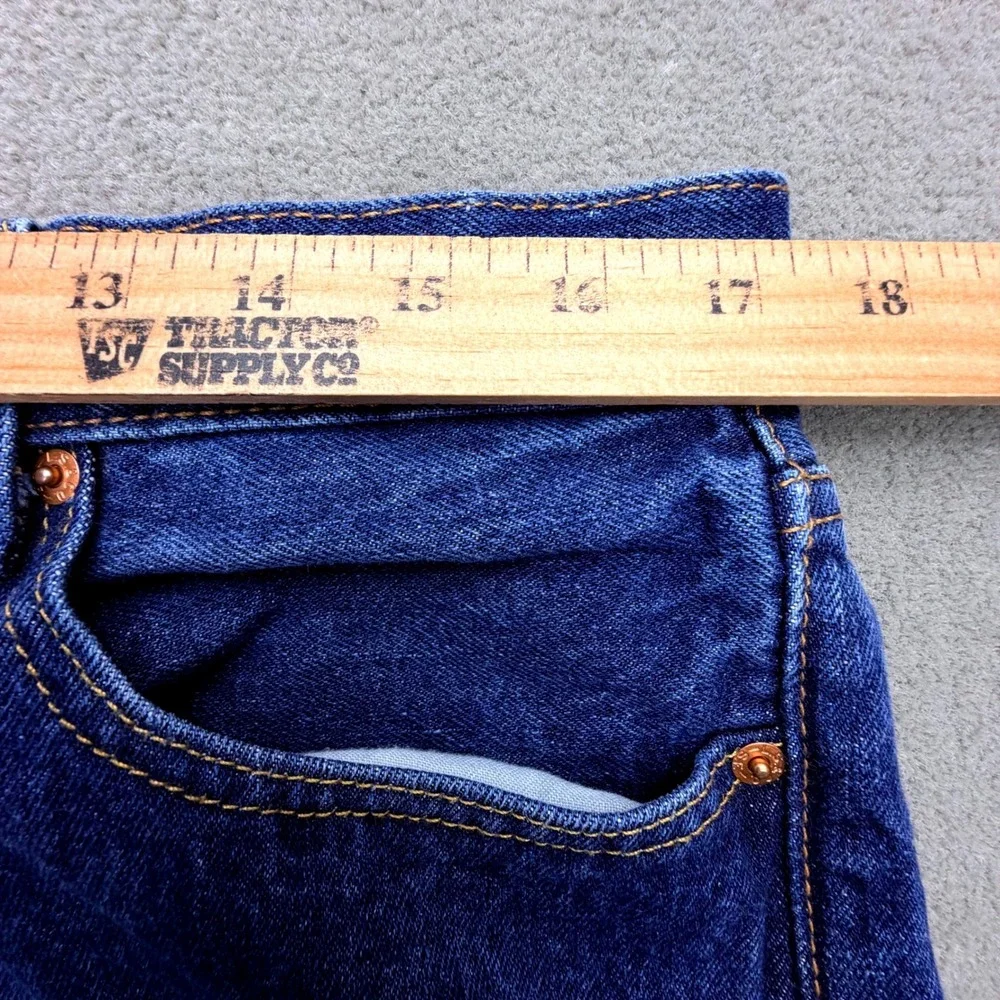 Levis 501 Button Fly Original Fit Mens 34x34 Blue Dark Wash Straight Leg Jeans